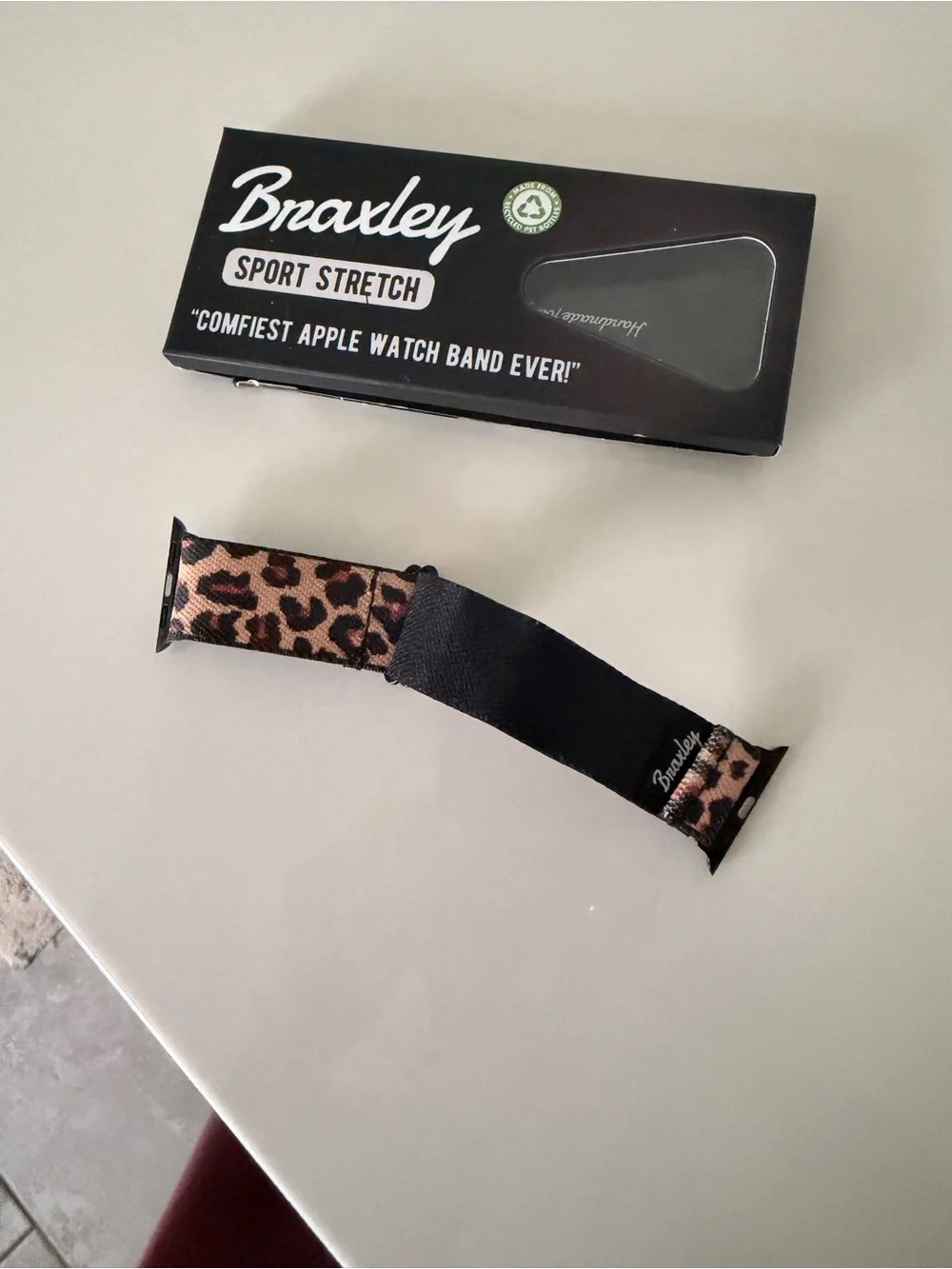 Leopard Print Sport Stretch Apple Watch Band - Brown